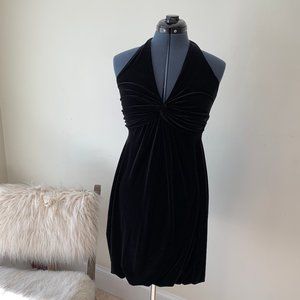 Beautiful Black Velvet Halter Dress, sz 6